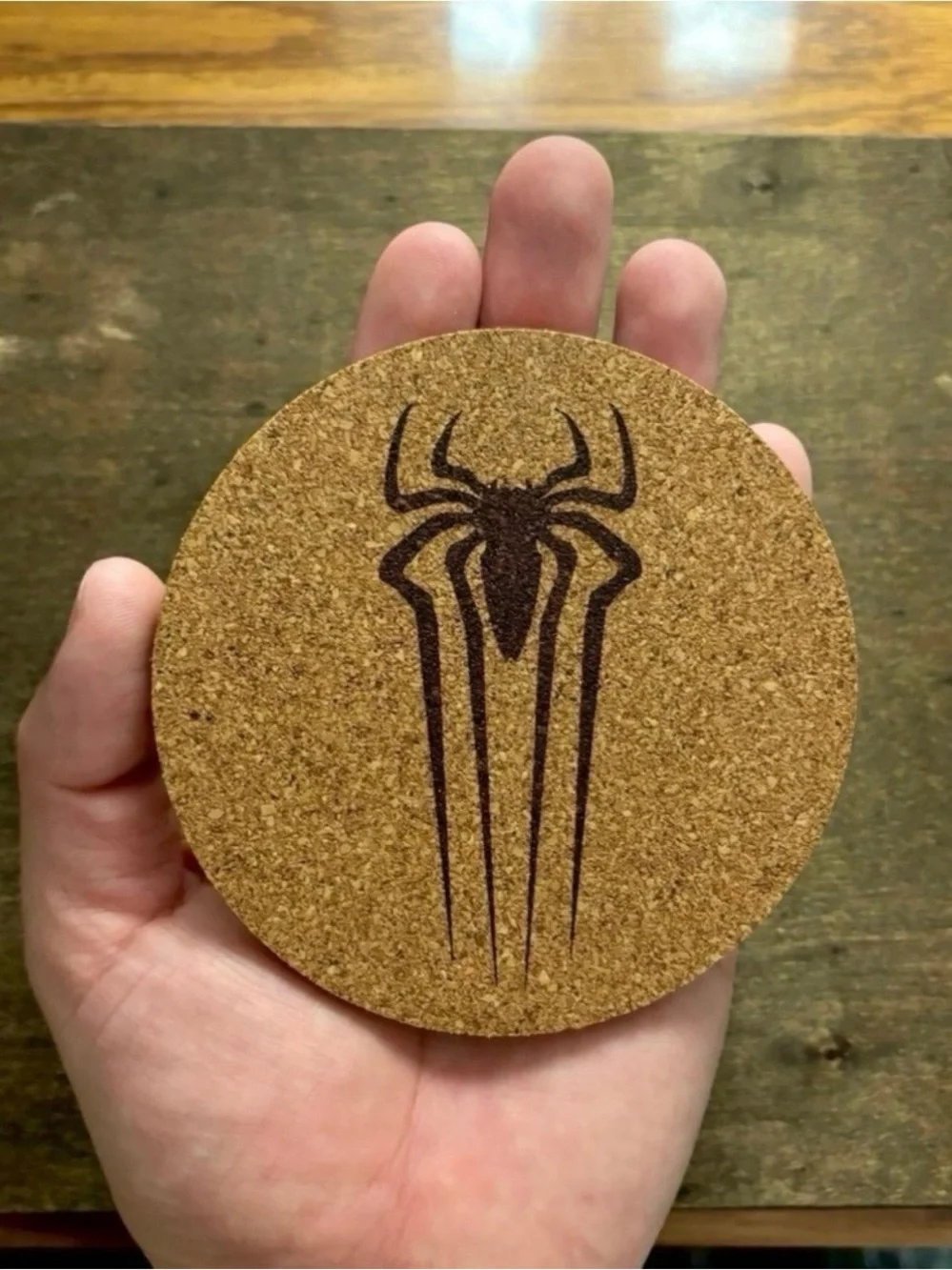 Spider-Man Cinematic Logos Laser Engraved Cork Coasters Lot of 3